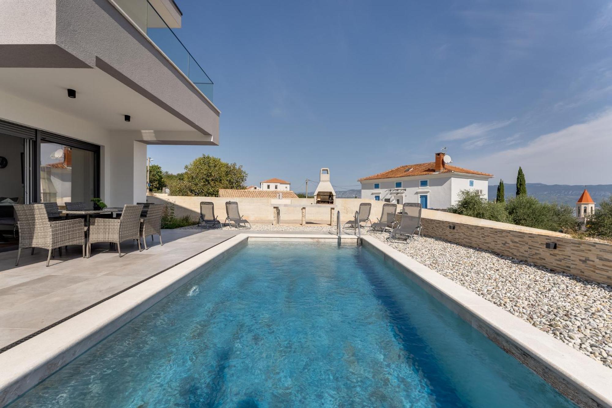 Villa Rosemary -semi-detached With A Pool And A Panoramic View, Close To A Sandy - By Traveler Tourist Agency Krk *